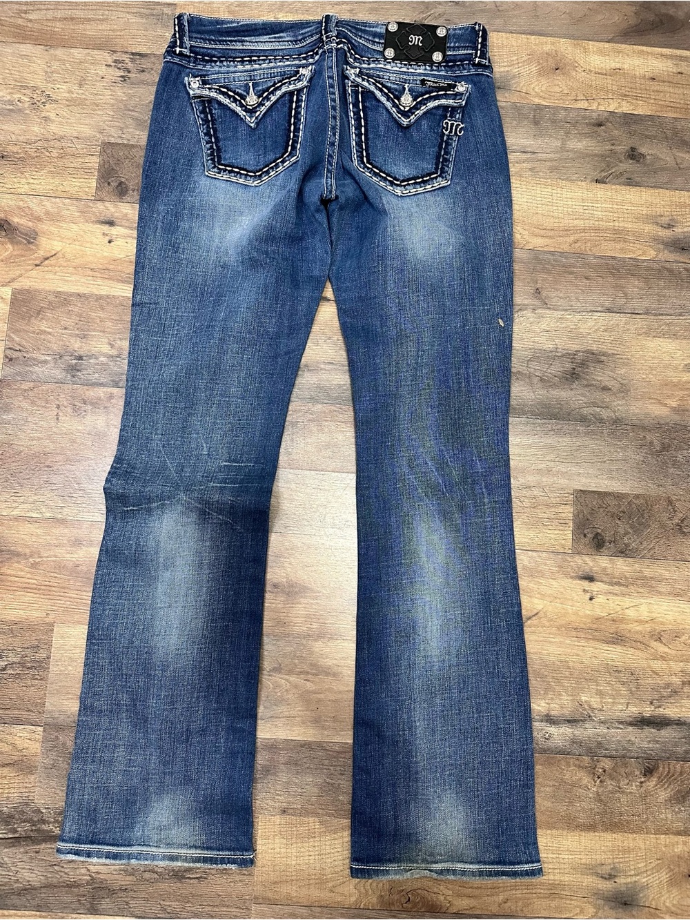 Miss Me Blue Flare Boot Jeans with Embroidered Back Pockets